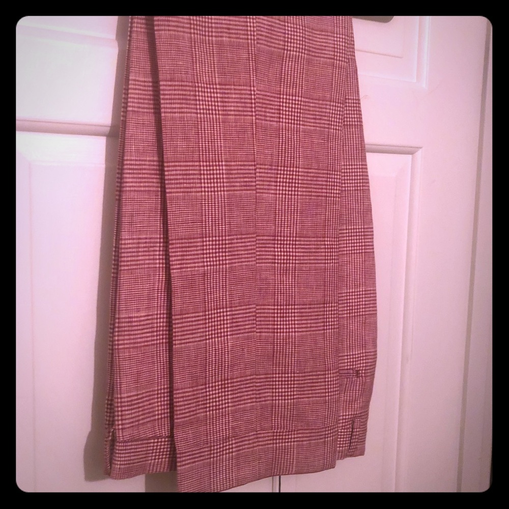 Suitsupply Red Plaid Soho Int Slacks sz48/waist 32